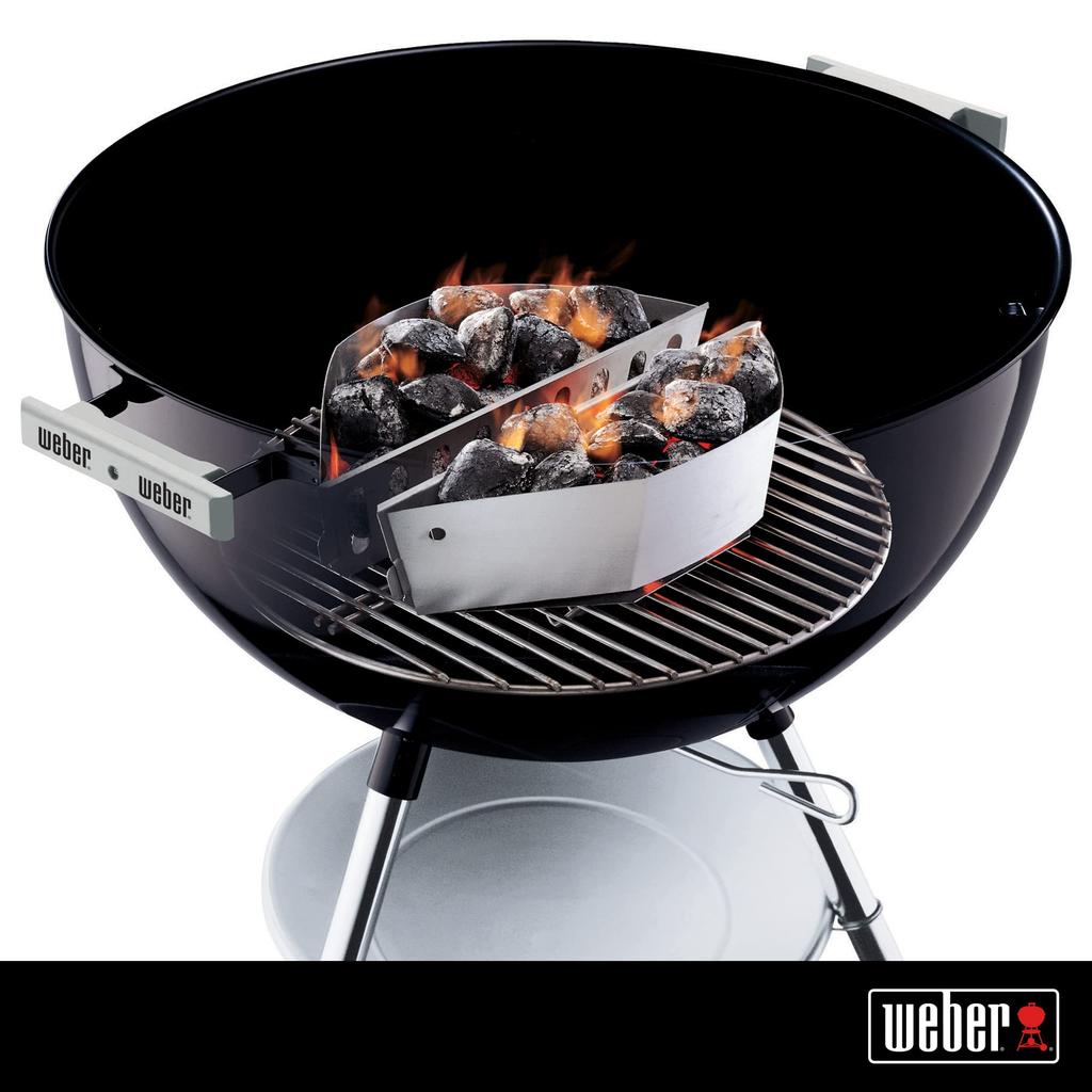 Weber BBQ Grill Char Basket with Charcoal Fuel Holder (Silver) [Official Japanese Product with 2-Year Warranty] 7403