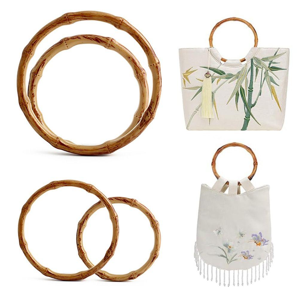 DIY Craft Projects Round Bamboo Handbag Handle Plastic Retro Bag Handle Beach Bag Handles