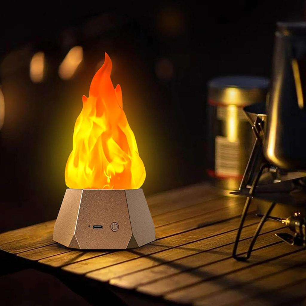 Multicolored Flame Effect Lamp Outdoors Emergency Indicators Halloween Thanksgiving Mood Lighting USB Rechargeable