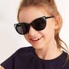 2026 New Children's Cute Cat-Ear Fine-Glitter Ins-Style Color Sunscreen Sunglasses For Outdoor Use