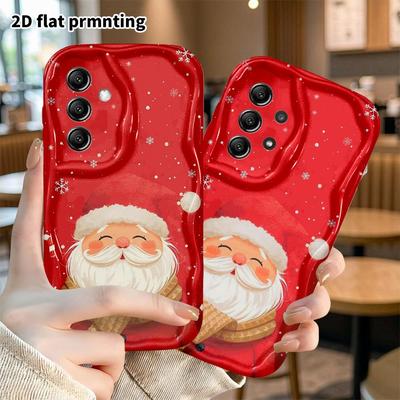 Phone Case: 2D Flat, Suitable for Samsung Galaxy A34 A35 M05 M06 S20 S22 S21 FE Plus 5G Protective Case, Deep Red Background, Perfect Christmas and Ha
