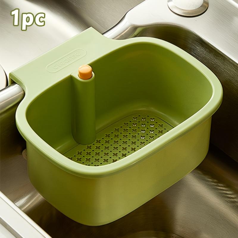 1pc Sink Drain Basket - Duty Hanging Drainer with Overflow Hole, Kitchen Sink Filter, Plastic Sink Strainer for Dishwashing, Prevents Clogs