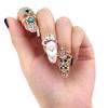 5pcs Women Bowknot Nail Ring Charm Crown Flower Finger Nail Rings