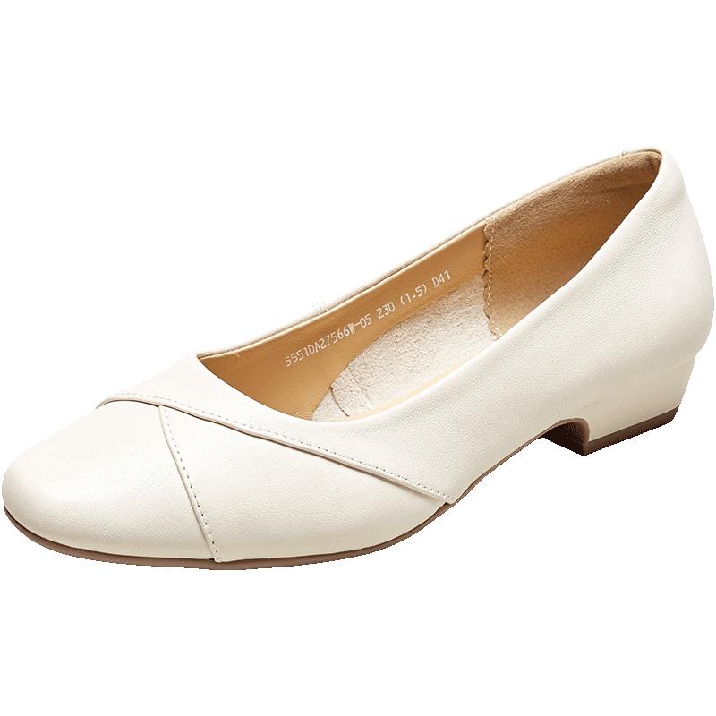 YERKON Women s Lambskin Square Toe Block Heel Pumps 38