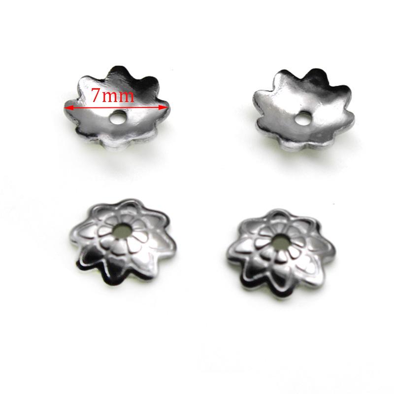 100pcs Stainless Steel Charm Bead Caps Jewelry Connectors Filigree Spacer Bead Caps Findings Jewelry Findings Making End Caps