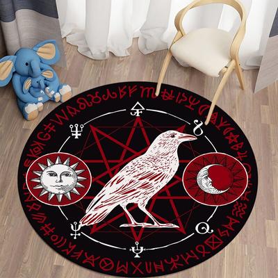 Mystery Kawaii Printed Round Carpet for Living Room Rugs Camping Picnic Mats Flannel Anti-Slip Rug Yoga Mat Stranger Things Gift