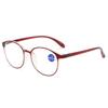 Fashion Anti-Blue Reading Glasses Women'S Round Frame Reading Glasses Elegant Elderly High Definition Large Frame Age-Reducing Reading Glasses