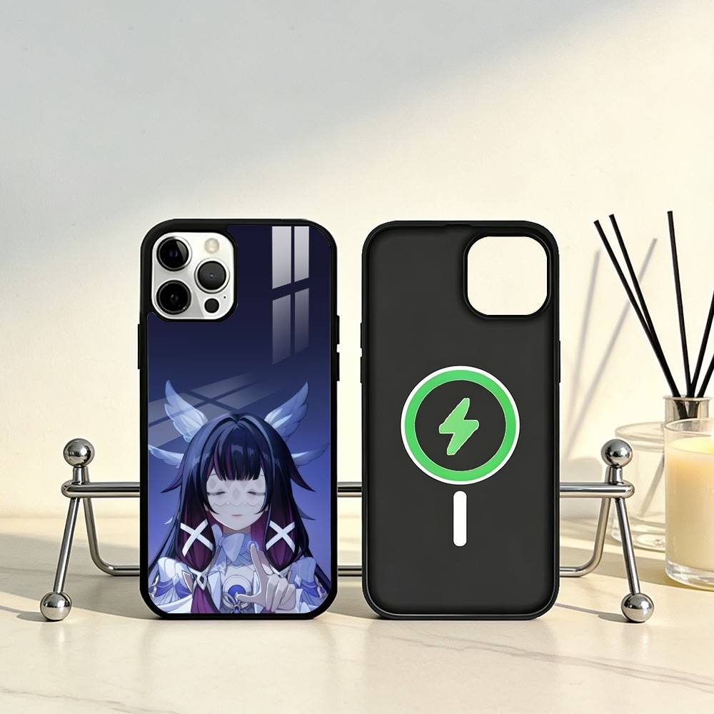 Genshin l-Impact C-columbina Handyhülle Für iPhone17,16,15,14,13,12,11 Plus,Pro Max Magnetisch Für Magsafe Kabelloses Laden