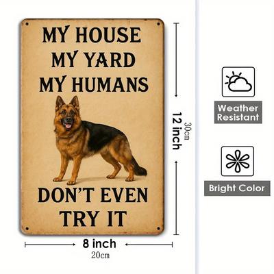 Placa de Aviso Pastor Alemão - 20x30cm Decoração Humorística em Fibra para Amantes de Animais de Estimação