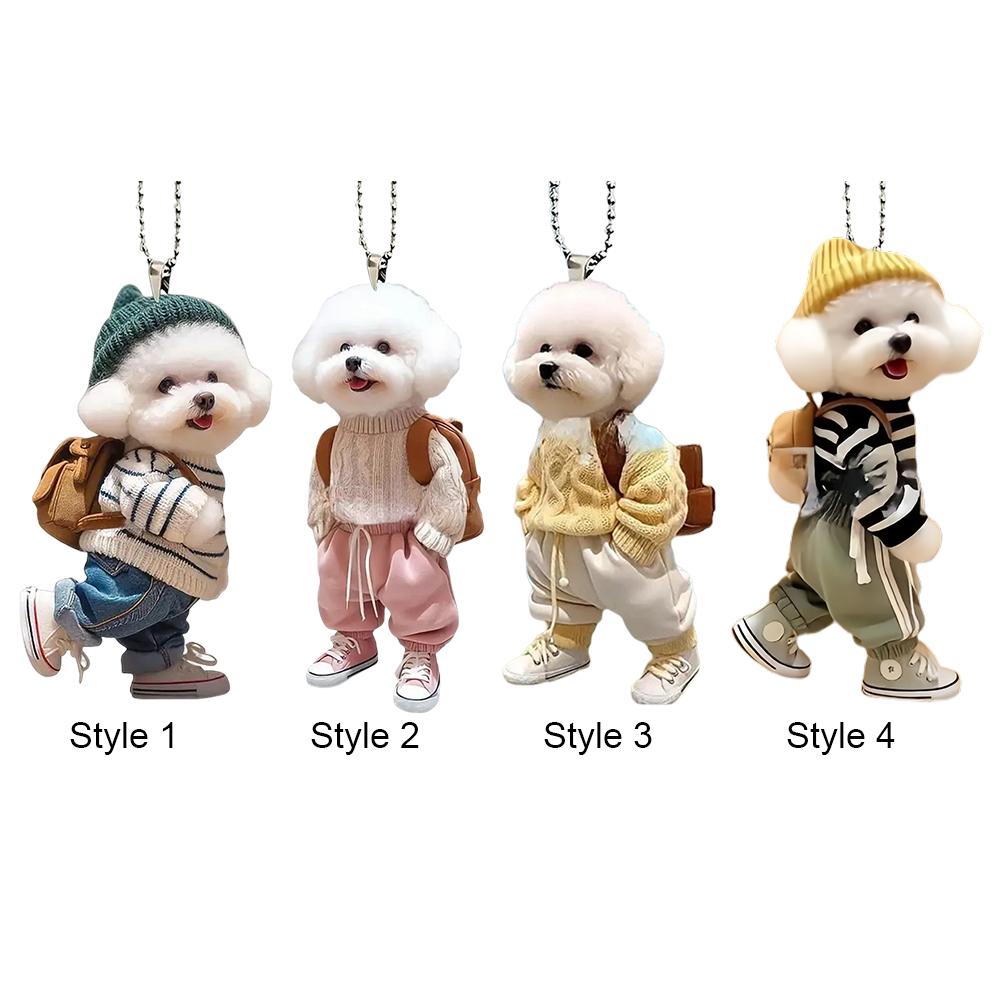 Backpack Rearview Mirrors Pendant Acrylic Car Hanging Ornaments Realistic Auto Rearview Mirror Ornament Car Interior Decoration