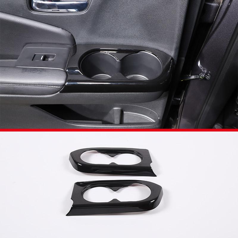 ABS Black For Honda Pilot 2015-2025 Gear Shift Console Cover Panel Glass Lift Button Decorative Frame Sticker Car Accessories