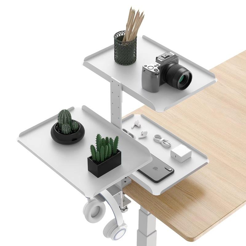 3 -Tier Multifunctional Desk Side Storage Rack Organize Your Workspace Effortlessly Adjustable Desktop Expansion Stand Cup Holde