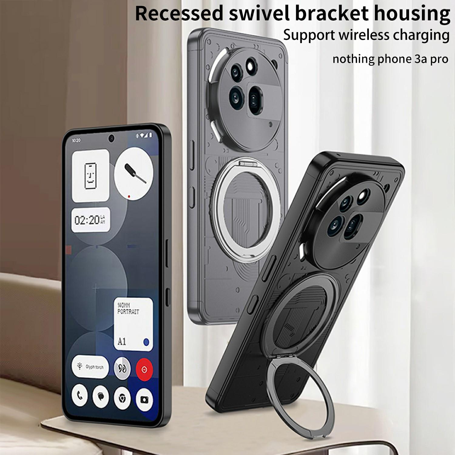 

For Nothing Phone (3a) Pro Case Magnetic Kickstand Hard PC Shockproof Phone Cover Grey