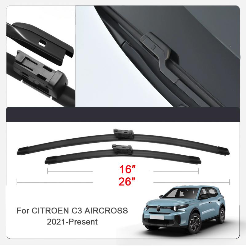 2PCS Car Blade Windshield Wiper For CITROEN C3 AIRCROSS C4 PICASSO C5X C5 AIRCROSS DS3 DS4 DS7 E-C4 E-C4X Windshield Rubber