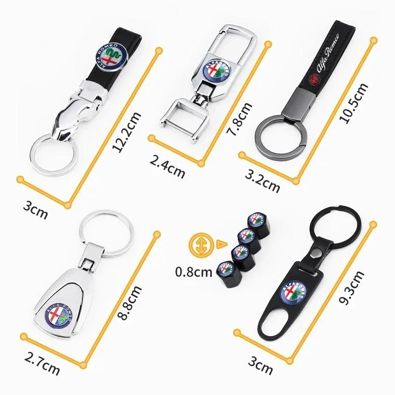 Car Stickers For Alfa Romeo Car Goods 3D Metal Car Styling Emblem Keychain Key Chain Rings For Alfa Romeo 159 147 156 Giulietta