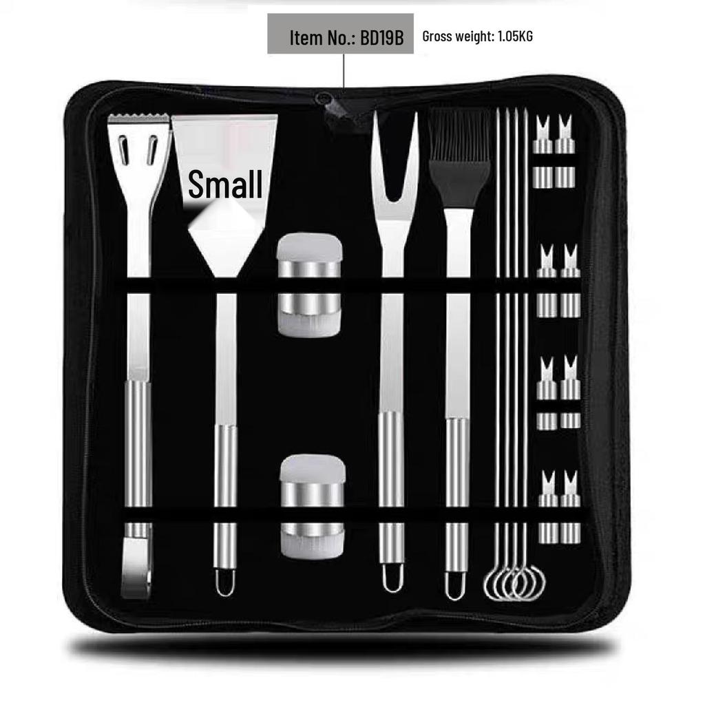 Outdoor BBQ Stainless Steel Tool Set: Knife, Fork, and Spatula