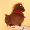 Sturdy Plush Toy Horse in White, Black, and Brown