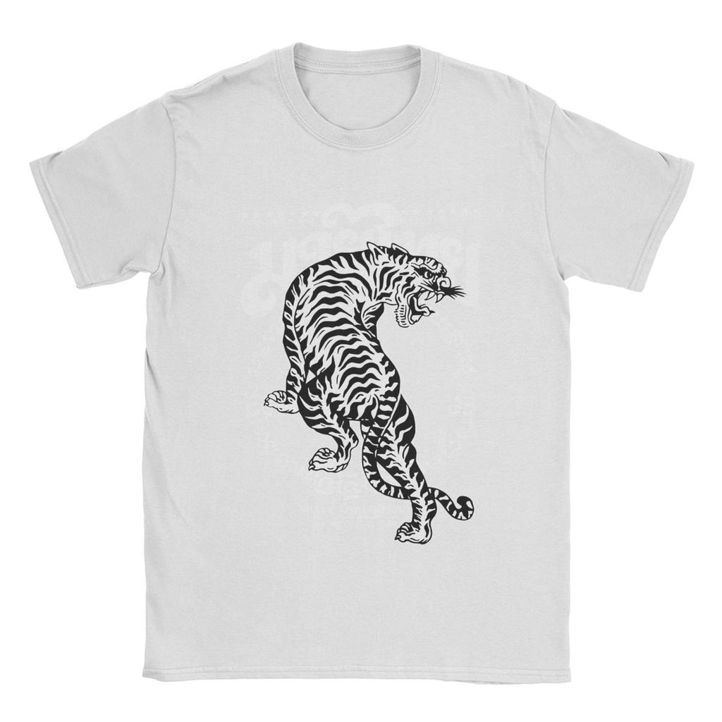 Męskie Koszulki Muay Thai Sak Yant Tygrys Unikalna 100% Bawełna Krótki Rękaw Koszulki Bokser Odzież Lato