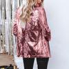 Women's Sequin Jacket Shiny Open Front Blazer Jacket Evening Party Sparkly Long Sleeve Cardigan Coat with Pockets