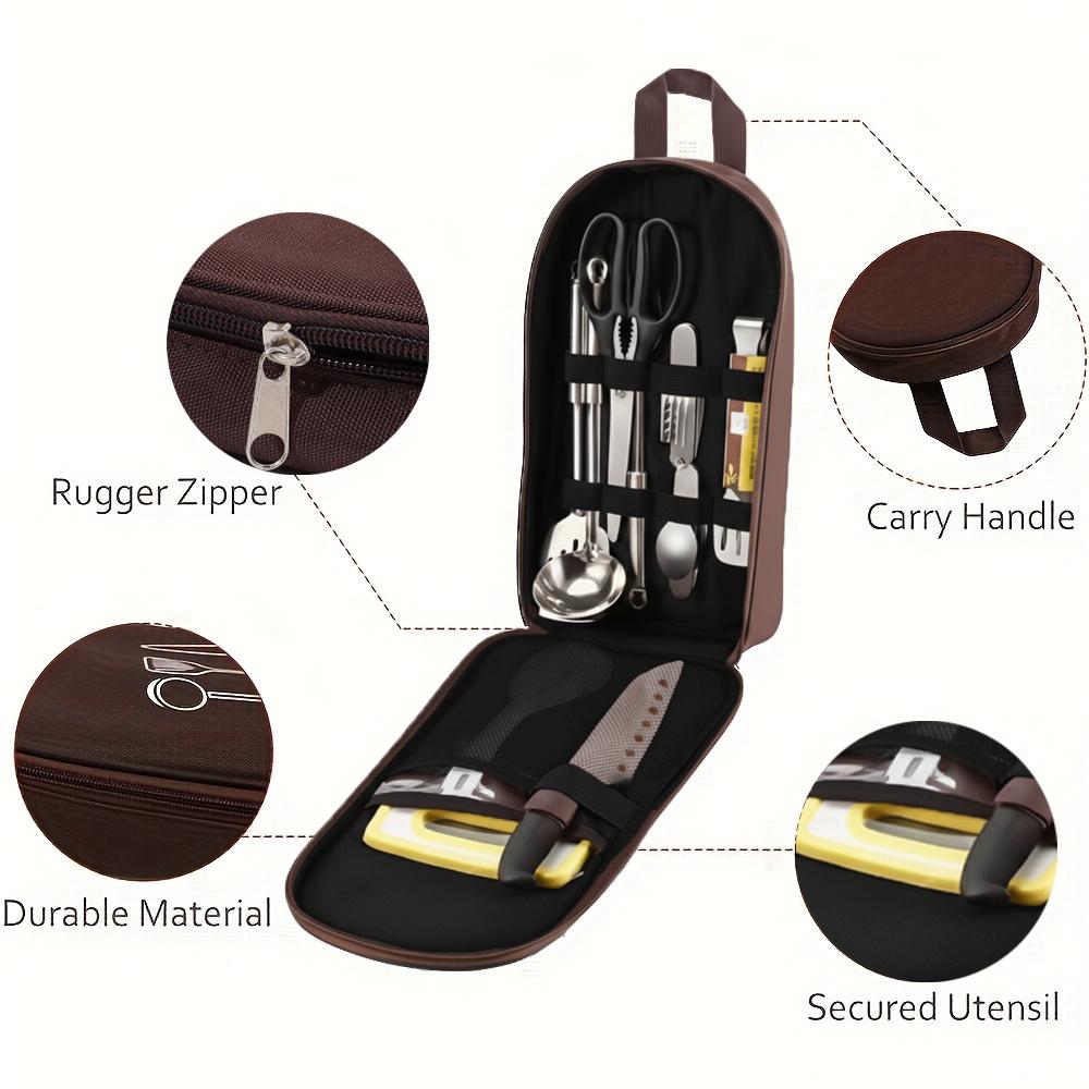 Outdoor Cookware Bag Camping Storage Bag Portable Travel Utensil Bag Picnic Bag Cookware Utensil Organizer (No Tableware)