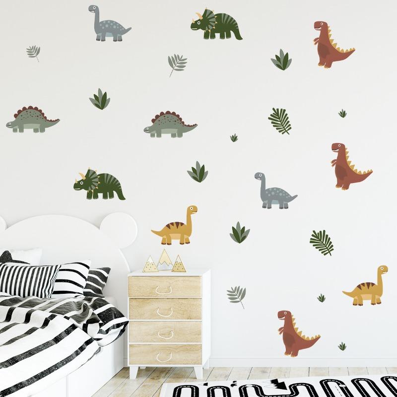 Cartoon Animal Cute Dinosaur Wall Stickers Removable for Kids Room Decoration Background Living Room Baby Nursery Wall Decals
