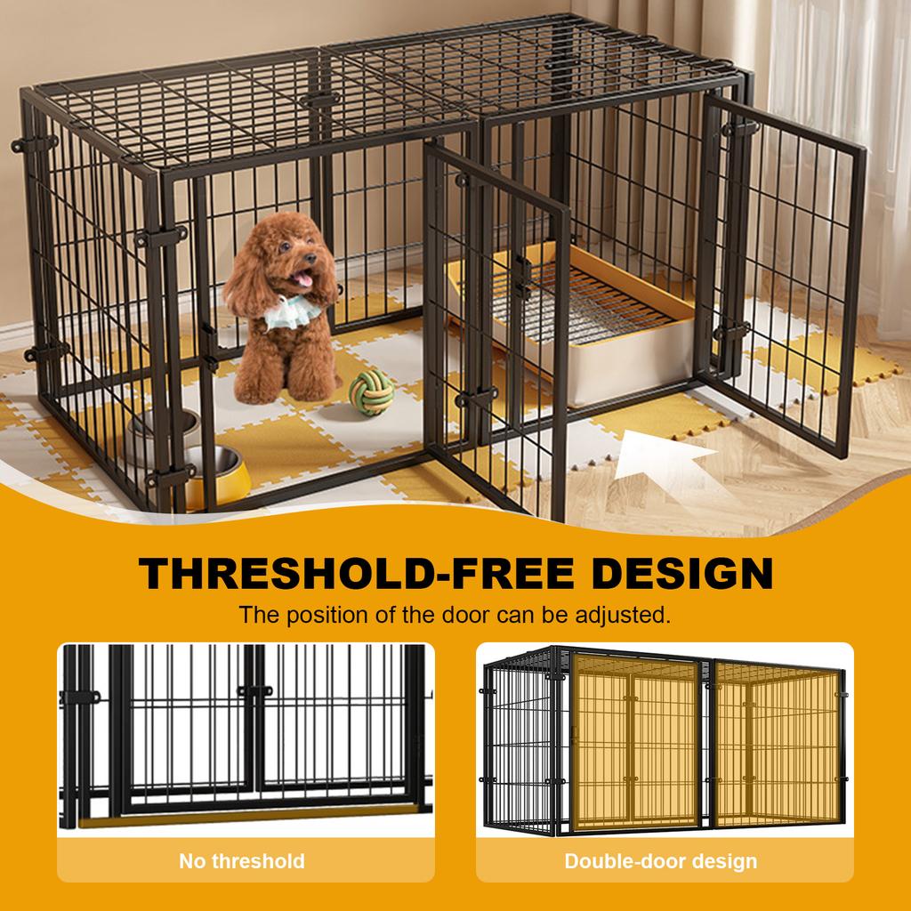Pets 38-Inch Dog Crate Secure Latches Metal Wire Kennel for Puppy/Small Dog/Rabbit/Pig Portable, Durable & Easy to Assemble