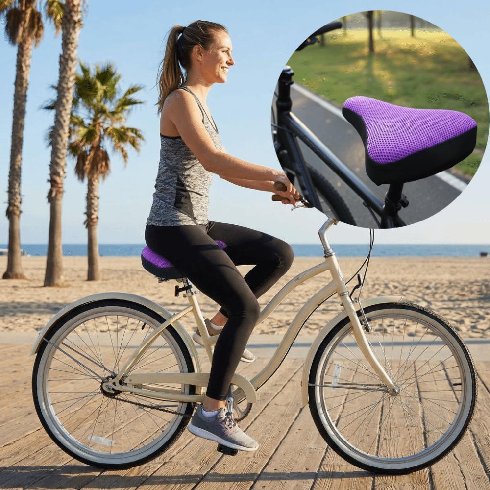 4PCS Black Bike Seat Cover Breathable Mesh Cycling Seat Cushion Cover Long-distance Riding Comfort