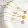 Blogger Jewelry Mini Double Peach Heart Love Necklace, Titanium Steel Plated 18K Gold Clavicle Chain P221