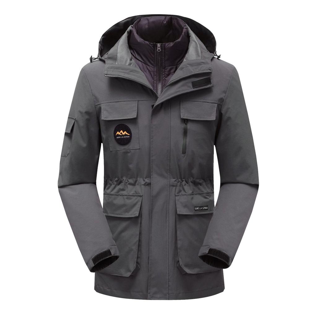 Unisex Übergröße Wasserdichte Winddichte Bergjacke mit Baumwollfutter