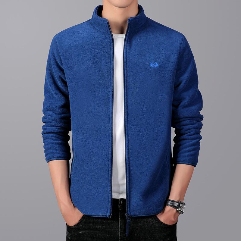Fleece Jacket Men's Polar Fleece Jacket Men's Top Outdoor Jacket Liner Spring Autumn Winter Double-sided Thickened Sweatshirt Cardigan