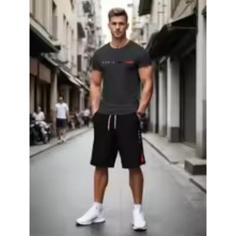 Children's Set Graphic Gradient 2pcs Tees Sets Tee Set Short Sleeve Short Pants Crew Neck Fashion Lightweight