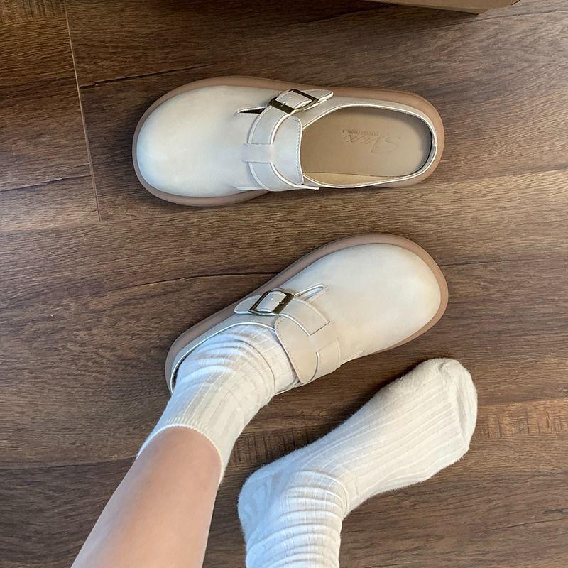 Shoes for Women Low Heel Woman Mules Slippers Round Toe Slides On Offer Easy Wears Summer Footwear 2025 Vip Price Sale Sandals