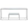  Coffee Table, Silver, Stainless Steel and Tempered Glass