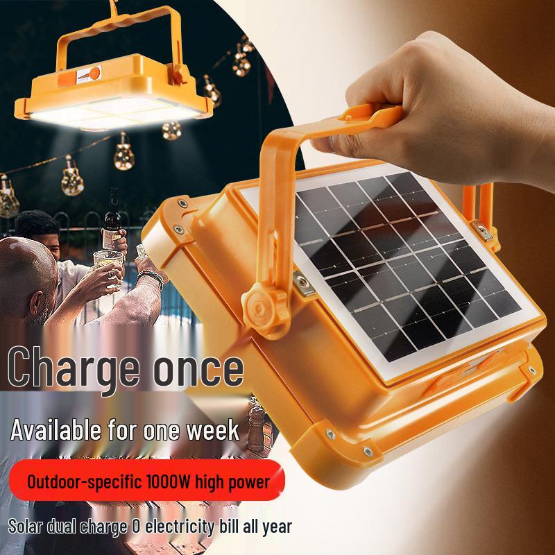 LED Solar Rechargeable Light: Outdoor Camping, Market Stall & Emergency Use, Long Battery Life