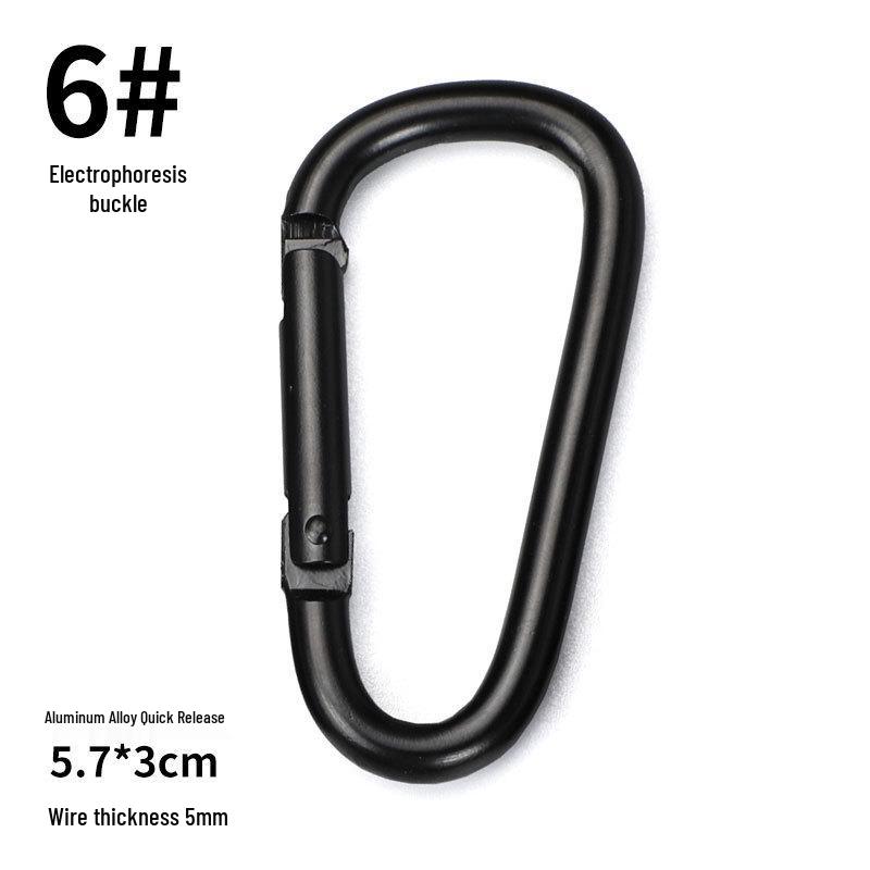 D-Shaped Black Aluminum Carabiner Bluetooth Earphone Case Hook Keychain Ornament