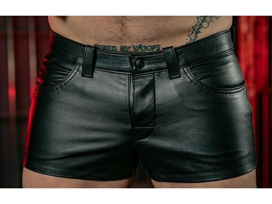 Pánské ležérní šortky z evropské a americké PU kůže - Styl KZ3369, Nejprodávanější 2023