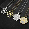 Punk Hundepfote Anhänger Halskette für Damen Herren Edelstahl Gold Silber Farbe Tier Welpen Pfote Kette Schmuck colar masculino