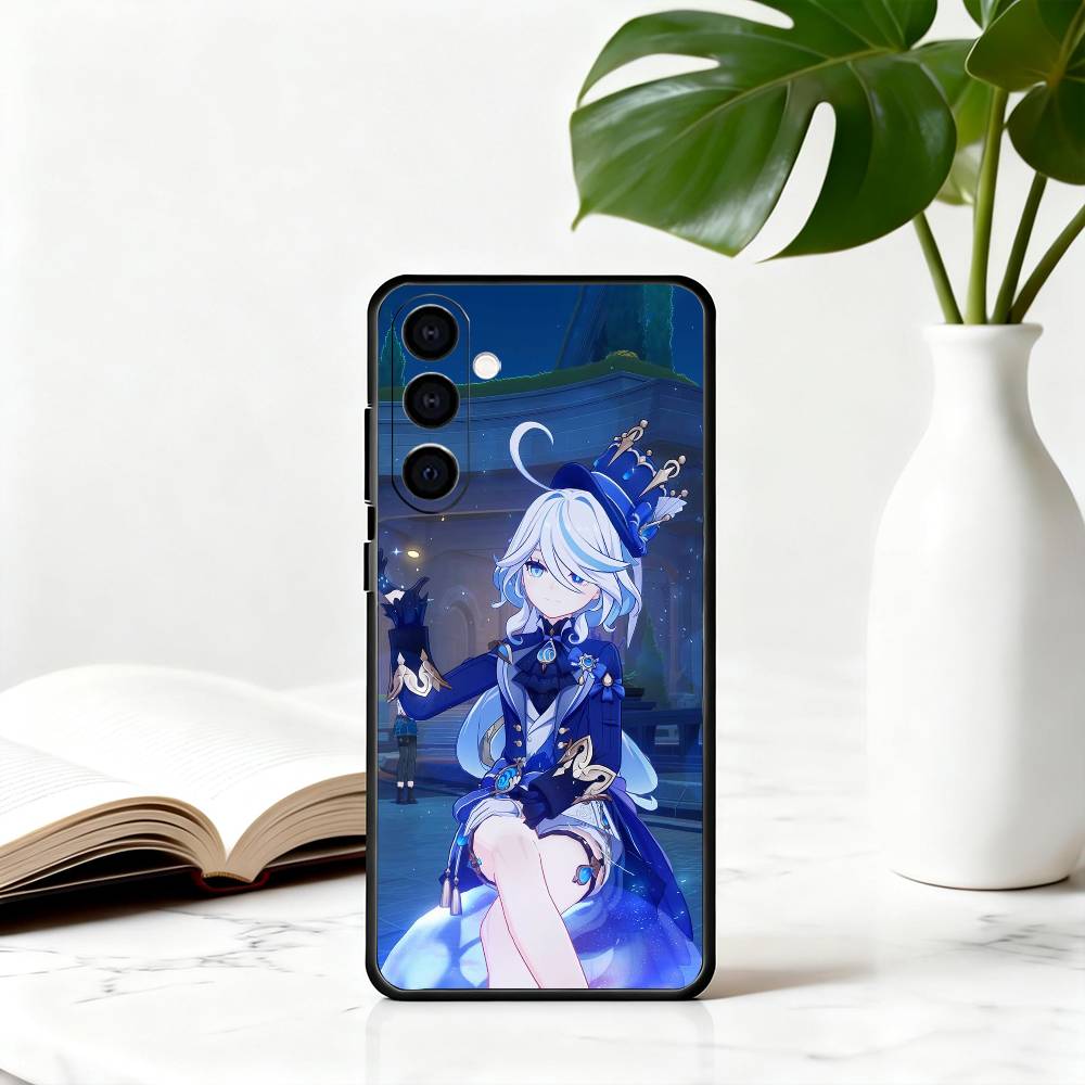 G-Genshin Cute F-Furina I-Impact-fgi Phone Case For Samsung Galaxy A73,A72,A71,A70,A53,A52,A51,Others Soft Black Cover