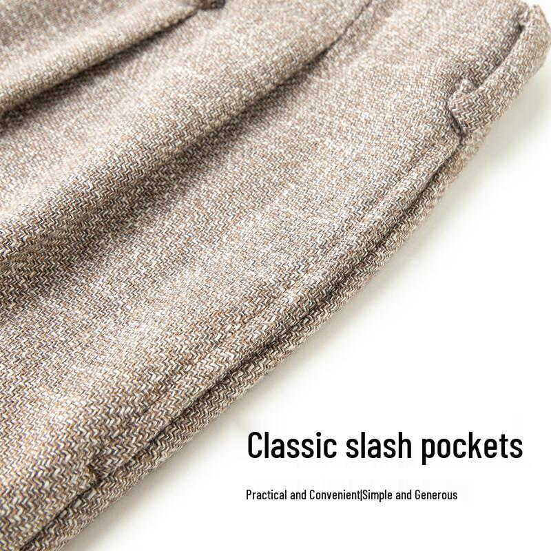 LUOZI Men's Thickened Warm Straight-Leg Loose Fit Pants