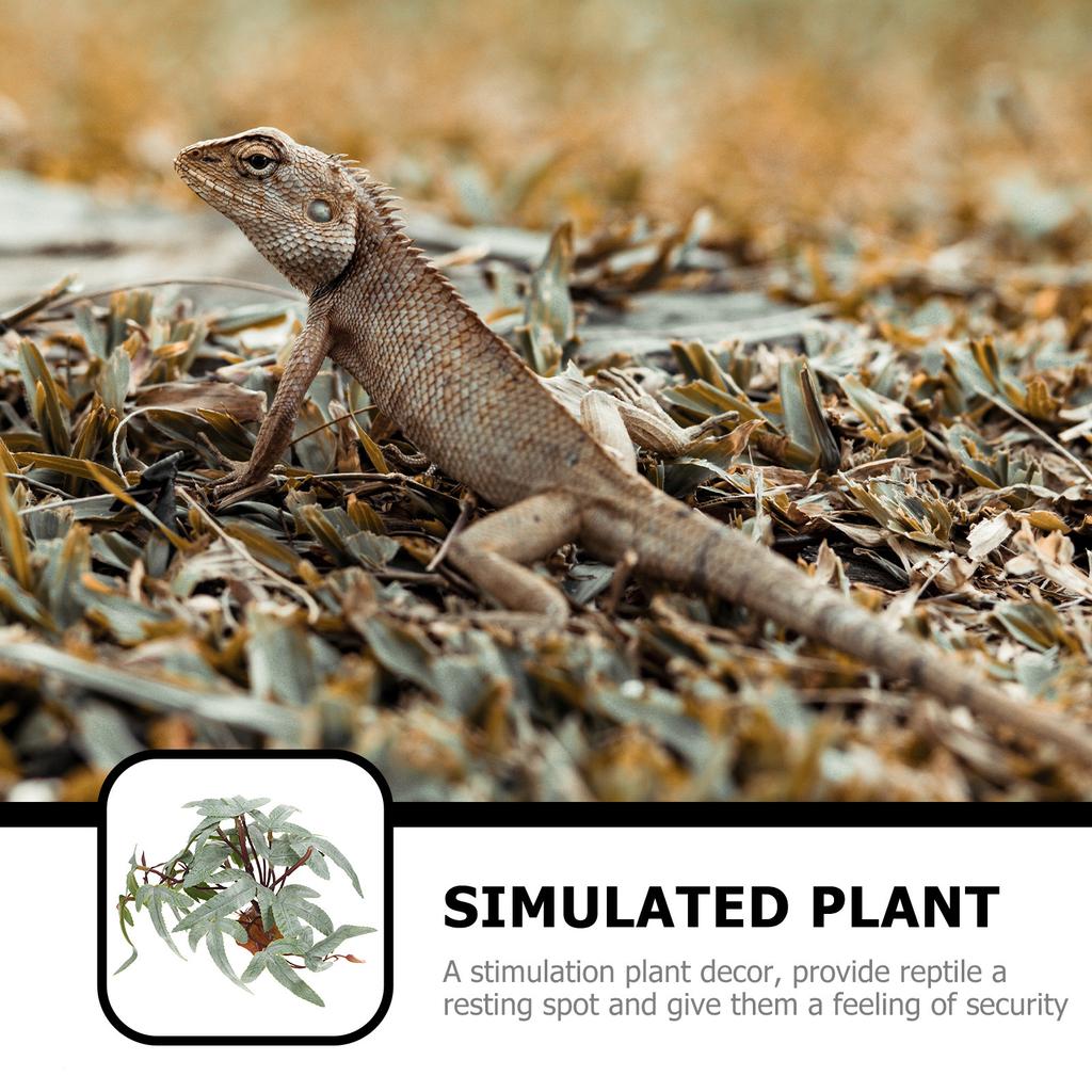 Simulated Plants for Reptile Box Artificial Green Plants Exquisite Resin Plastic Decoration Lizard Gecko Habitat Supplies