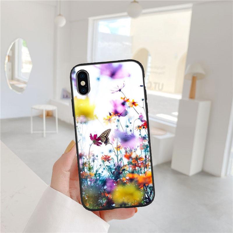 FM17 Colorful Butterfly Soft Shell Phone Case for iPhone 16 15 14 13 12 Pro Max Plus Mini
