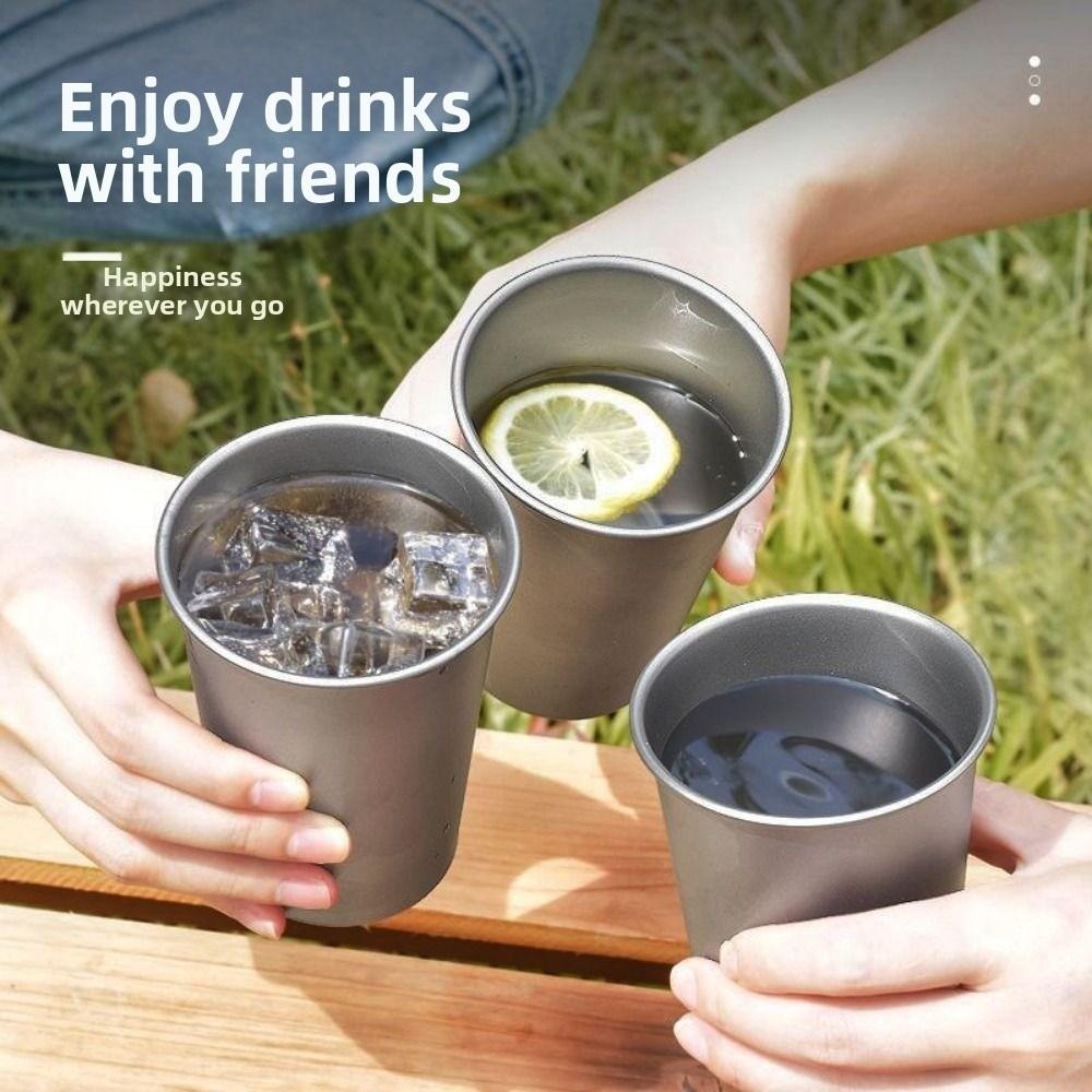 Titanium Alloy Outdoor Drinking Cup Durable Camping Hiking Use Cups New Frosted Texture Beer Mug