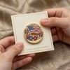 Classical American 250 Years Independence Commemorative Brooch Zinc Alloy Star Flower Coating Corsage Pin