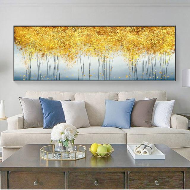 Big Size Abstract Tree Oil Painting On Canvas Forest Sunshine Posters and Prints for Living Room Bedside Painting Home Decor