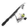 1.5M Carbon Fiber Winter Ice Fishing Rod with Reel Set Mini Pocket Rod Telescopic Ultra Light Short Small Sea Pole for Lure Fish