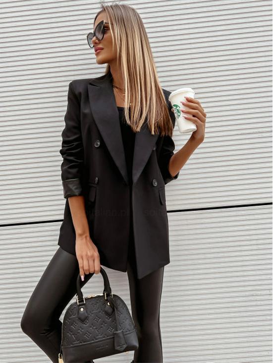 2024 Autumn Slim Fit Small Suit Jacket: Suit Collar, Long Sleeve, Solid Color, Fashionable Commute Style.