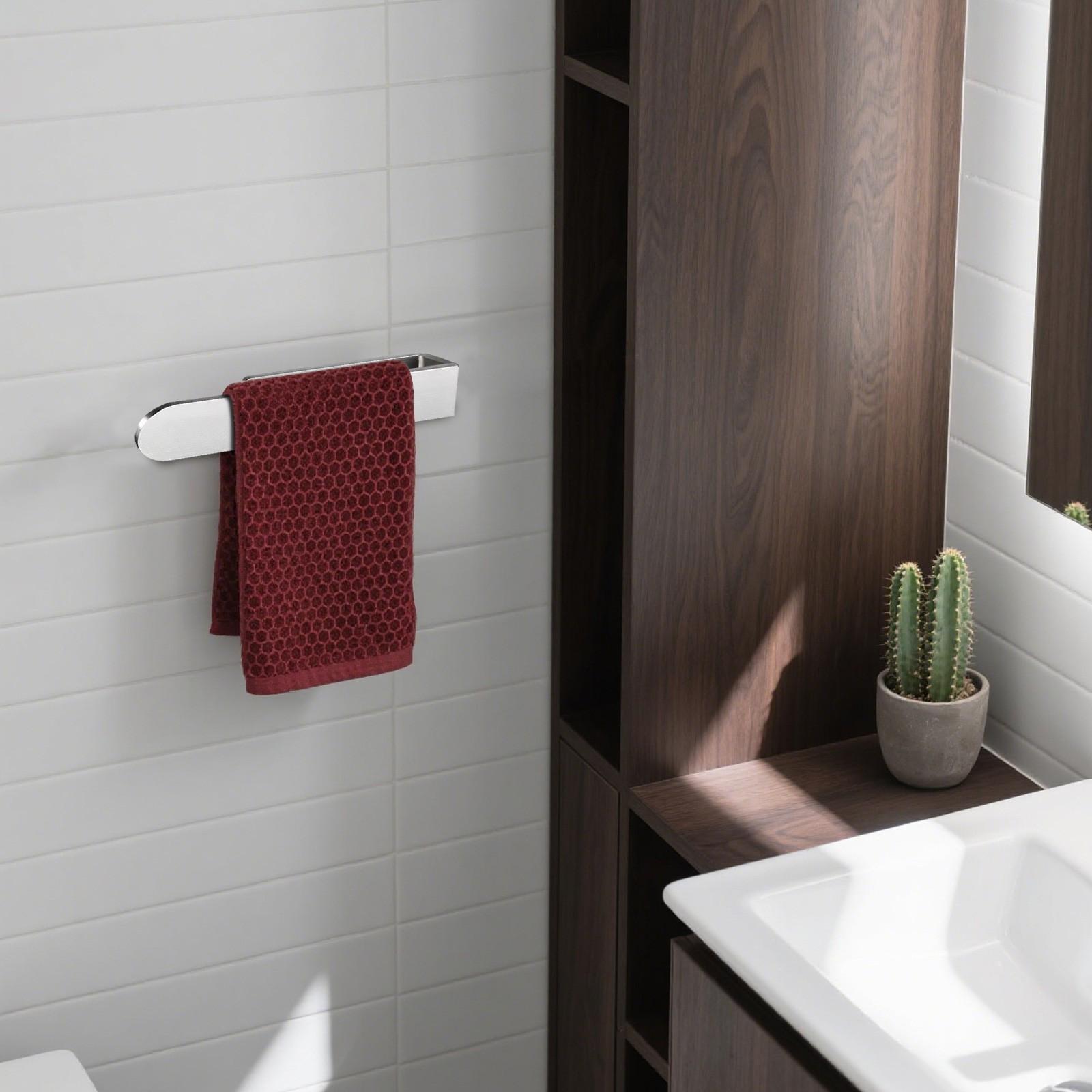 

Держатель для полотенец из нержавеющей стали, вешалка для полотенец, перекладина для подвешивания полотенец, крючок, многоцелевая настенная полка для хранения в ванной One Size