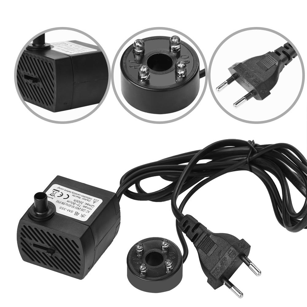 Ultra tiché ponorné vodní čerpadlo s LED světelnou fontánou s akváriem v rybníce