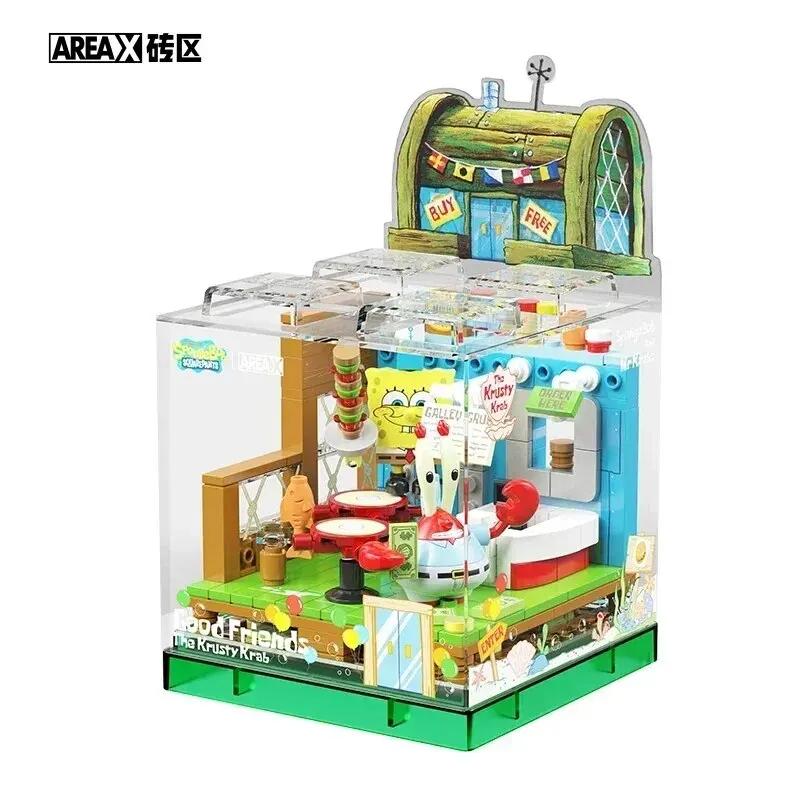 Spongebob Building Blocks Pineapple House Restaurant Anchor House Tree House Room Model Bricks Desktop Ornaments Kids Toys Gift