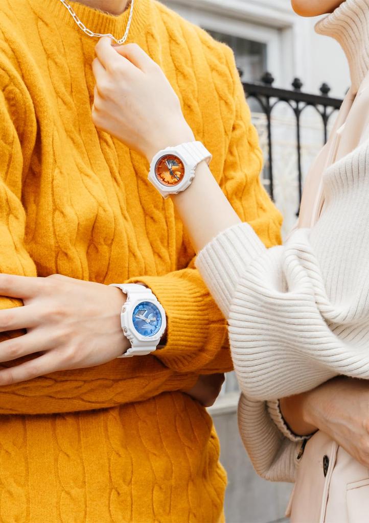 G-SHOCK Precious Heart Selection GA-2100WS-7AJF Ana-Digi 45.4 Mm (White / Blue) Men’s Watch